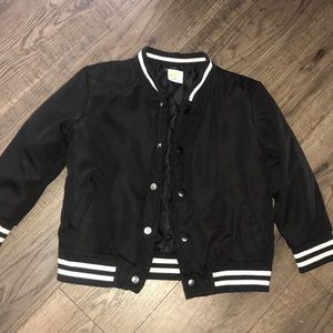 Boy black and white bomber jacket